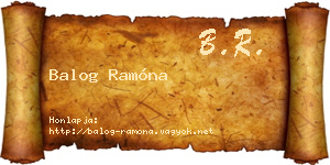 Balog Ramóna névjegykártya