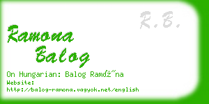 ramona balog business card